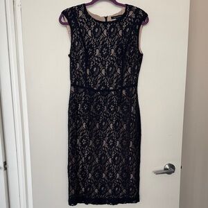 Elegant Navy Blue Lace Dress